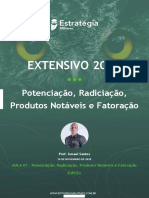 Aula 01-Potenciao Radiciao Produtos Notveis e Fatorao