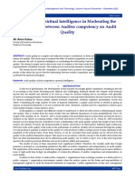 The Role of Spiritual Intelligence in Moderating The Relationship Between Auditor Competency On Audit Quality