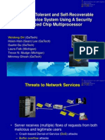 An Intrusion-Tolerant and Self-Recoverable Network Service System Using A Security Enhanced Chip Multiprocessor