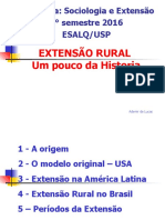 A EXTENSÃO RURAL NO BRASIL Sociologia e Extensão 2 2016 T1 e 2