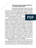 Defesa Da Banca Liberdade Do Ser Humano Frente A Predestinacao em Leibniz