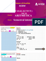 Reforzamiento de Aritmética (Semana 7-Cálculo Del MCD y MCM)