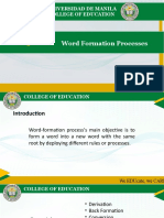 Word Formation Processes