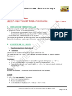 4e - Maths Leçon 7 Equations - Inequations