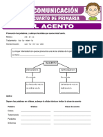 El Acento y La Tildación para Cuarto de Primaria