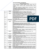 Consolidated CENTRAL UNIVERSITIES List