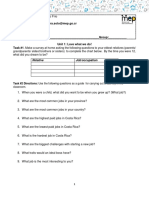 Relative Job/occupation: Task #2 Directions: Use The Following Questions As A Guide For Carrying Out A Saurvey in The