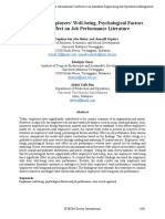 A Review of Employees' Well-Being, Psychological Factors and Its Effect On Job Performance Literature