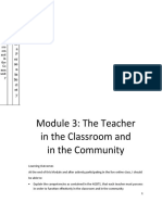 Module 3 The Teacher in The Classroom and in The Community