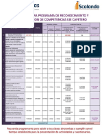 Cronograma Programa de Reconocimiento de Competencias Eje Cafetero