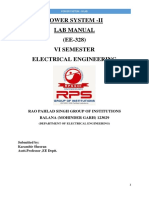 Power System - Ii Lab Manual (EE-328) Vi Semester Electrical Engineering