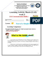 Week 3-LS1 Eng. LAS (Parts of A Simple Sentence)