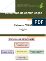 Elementos Da Comunicação e Funções Da Linguagem.