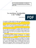 Blanche, Benveniste (2003) - La Escritura, Irreductible A Un Codigo