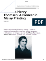 Claudius Henry Thomsen - A Pioneer in Malay Printing