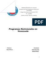 Programas Nutricionales en Venezuela