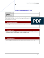 Procurement Plan Template