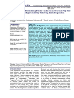 Study On Effect of Remaining Dentin Thickness and Coronal Pulp Size On Dentin Hypersensitivity Following Tooth Preparation