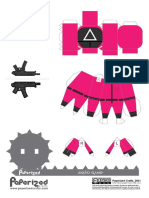 Squid Game - Triangle Pink Soldier Papercraft