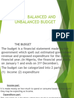 WK 10 Balanced and Unbalanced Budget