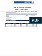 Global Internship Program Application Form: Personal Information