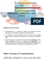 (Unit 1) Lesson 1 - Communication Process, Principles, and Ethics