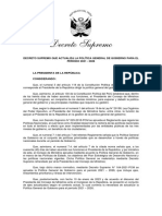 Borrador de Decreto Sobre La Política General de Gobierno Del Régimen de Dina Boluarte