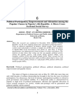 Political Participation, Empowerment and Alienation Among The Popular Classes in Nigeria's 4th Republic: A Micro Cross-Sectional Social Survey