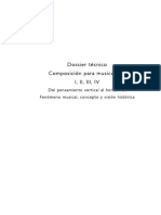 Añón, Manuel - Dossier Técnico. Composición para Musicólogos. Del Pensamiento Horizontal Al Vertical.