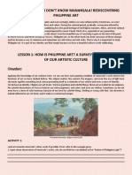 CH2 Lesson 1 How Is Philippine Art. A Survey On The Markers of Our Artistic Culture