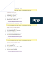 Form of Affirmative Sentences - Part 1: in This Section You Answered 0 Out of 5 (0%) Questions Correctly