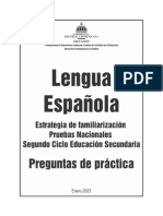 Cuadernillo Práctica Lengua Española Sexto Secundaria Familiarización