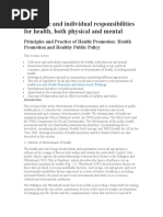 Collective and Individual Responsibilities For Health