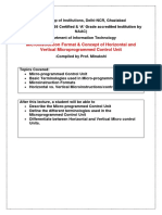 Microinstruction Format Concept of Horizontal and Vertical Microprogramming