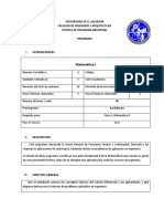 MATEMATICA I Planificacion