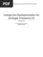 TEMA 10 - Categorías Fundamentales de Teología Trinitaria (I)