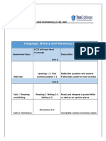 Language, Literacy and Numeracy (LLN) Test