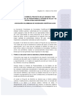 Pronunciamiento de La Asociación Colombiana de Sociedades Científicas.