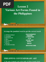 Lesson 2 Various Art Forms Found in The Philippines