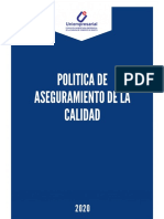 Política de Aseguramiento de La Calidad Uniempresarial