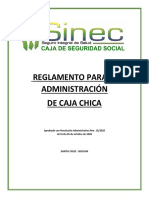 Reglamento para La Administracion de Caja Chica