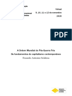 A Ordem Mundial Do Pós-Guerra Fria Autor Ricardo Antonio Soldera