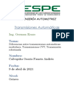 Diferencias Transmisiones CVT, Robotizadas y Multidisco