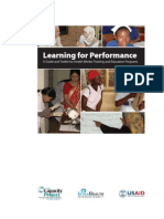 Learning For Performance: A Guide and Toolkit For Health Worker Training and Education Programs