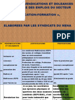 Tableau Des Revendications Des Syndicats Du MENA (POWER POINT)