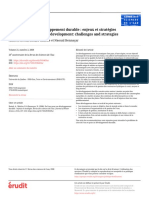 De L'eau Pour Un Développement Durable: Enjeux Et Stratégies Water For A Sustainable Development: Challenges and Strategies