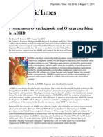 Problems of Over Diagnosis and Over Prescribing in ADHD