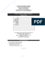 Wordsworth Editions Limited: Order Form Publications & Trade Terms 2011