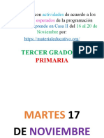 Planeacion 3 Er Grado Semana 16 Al 20 Noviembre