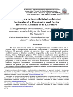 Gestión para La Sostenibilidad Ambiental, Sociocultural y Económica en El Sector Hotelero: Revisión de La Literatura